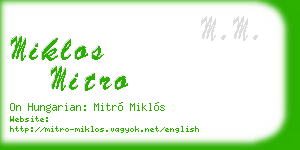 miklos mitro business card