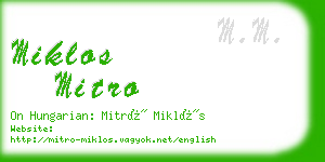 miklos mitro business card
